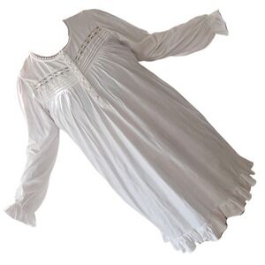 DEADSTOCK VTG MERVYNS Partners Sleep dressing gown long sleeve lace XL NWT IVORY